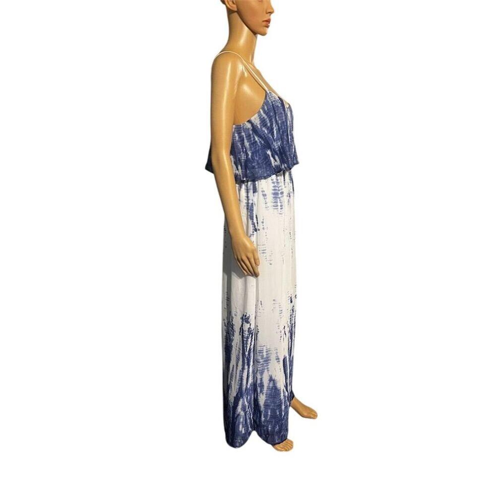 Takara Blue Tie-Dye Maxi Dress Sleeveless Scoop Neck M boho - Picture 5 of 9